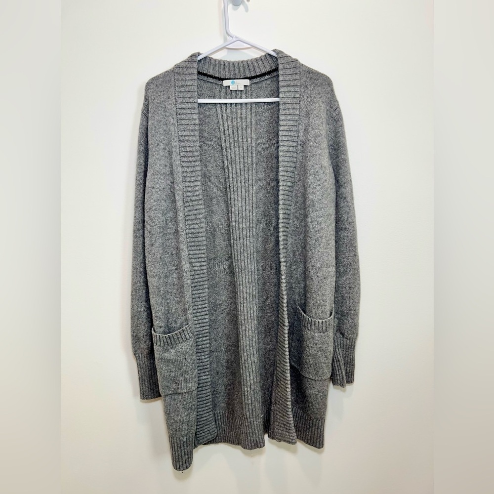 Boden:Gray Open Front knit Cardigan Sweater wool/cotton blend pockets size xs - Picture 4 of 6